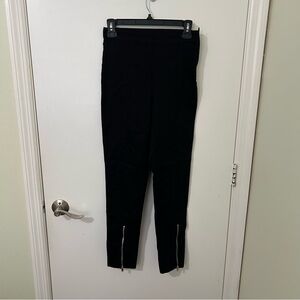 H&M Women’s Black Skinny Trousers with Zipper Accents